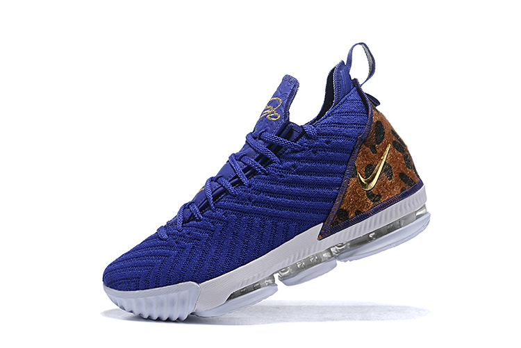 Real Nike LeBron 16 Blue Cheetah Print Yellow